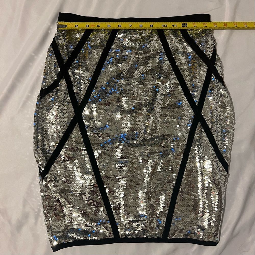 Silver Sequined 2 Piece Skirt Cropped Jacket - Picture 7 of 16